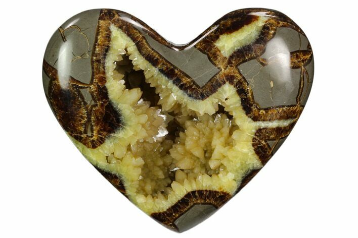 Polished Utah Septarian Heart - Beautiful Crystals #129275